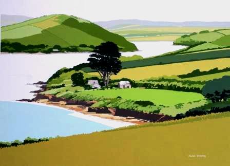 ALAN TYERS - camel estuary from the monument, padstow