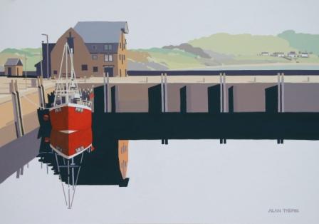 ALAN TYERS - red boat padstow harbour