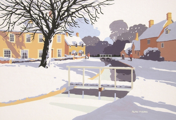 ALAN TYERS - lower slaughter under snow