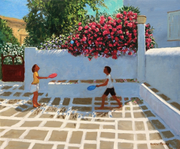 Bat, Ball and Bougainvillea, Milos