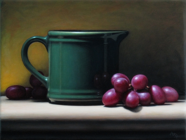 Still Life with Green Mug and Grapes