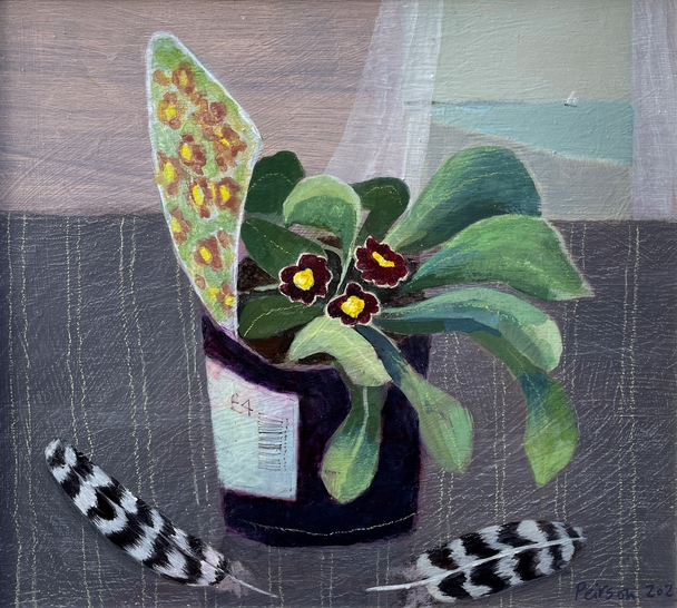 Barbara Peirson - Auricula and Feathers from the Marsh