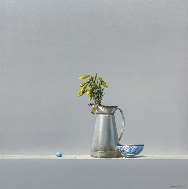 British Artist Bryan Hanlon - Chinese Bowl and Thrushes Egg
