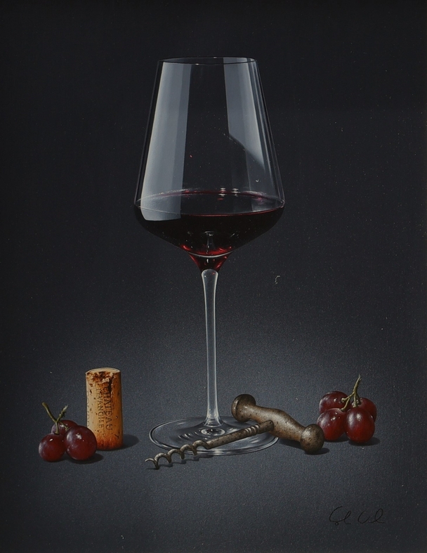 Red Wine with Grapes