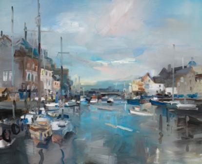 DAVID ATKINS - winter morning weymouth harbour