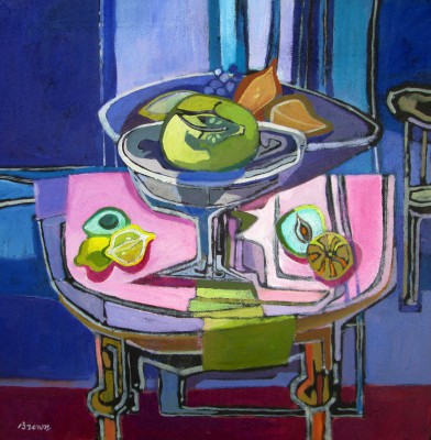 DAVY BROWN - still life with fruit bowls