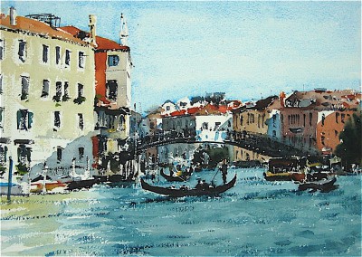 Towards the Accademia Bridge Venice