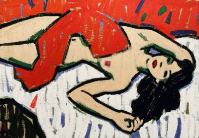 JOAN GILLESPIE - nude and orange drape