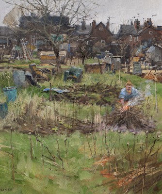 British Artist JOHN LINES - The Lady Gardener