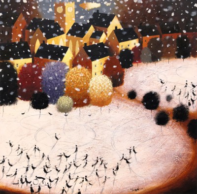 Crisp Wintry Day Skating with Friends