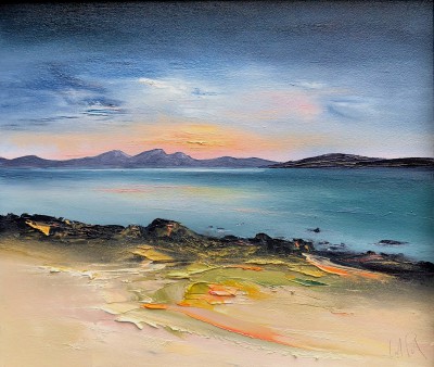 Apricot Light over The Paps of Jura