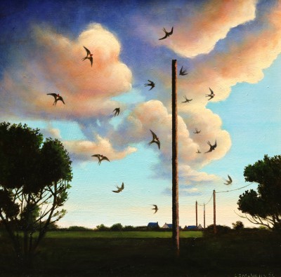 Scottish Artist LOUIS S MCNALLY - Watching Swallows