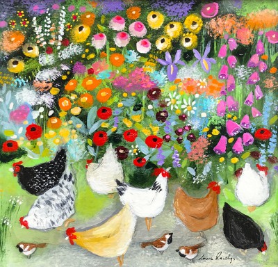 Eight Hens and Three Sparrows