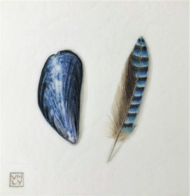 Shell and Feather (Blue)