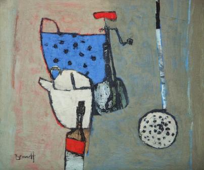 Arrangement with Blue Colander