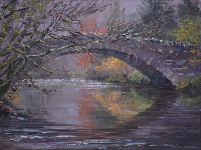 British Artist MARK PRESTON - Grange Bridge, Borrowdale