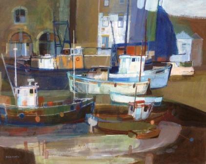 Blue and White Boats