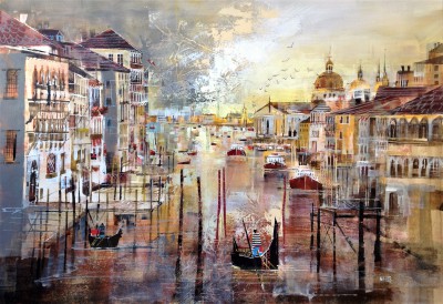 NAGIB KARSAN - vaporetto & gondolas, grand canal venice 