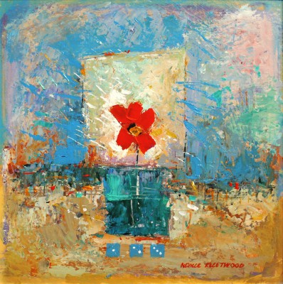 Red Flower in Glass Jar