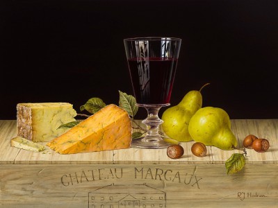 Red Wine with Cheeses and Hazelnuts