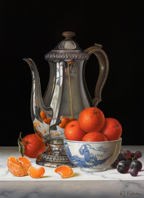 Mandarins and Coffee Pot