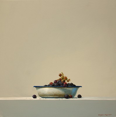 Blackberries and Enamel Bowl