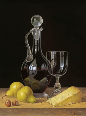 Decanter of Red Wine with Pears