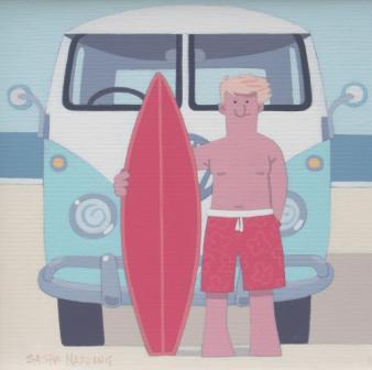 SASHA HARDING - surfer and vw