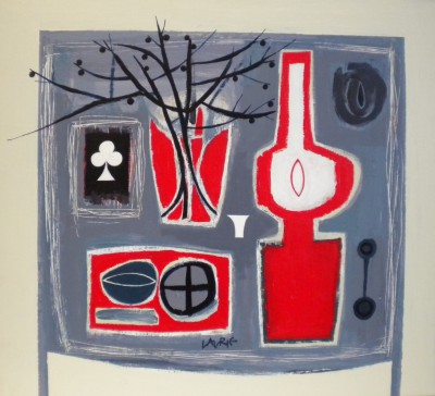 SIMON LAURIE - winter twigs and lamp