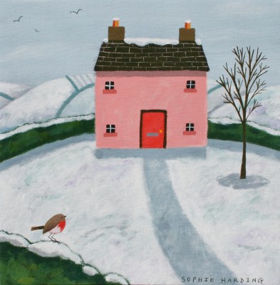 Pink Cottage and Robin