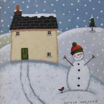SOPHIE HARDING - yellow house and snowman