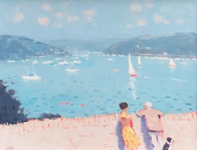 British Print Artist Stephen Brown - Conversation, Warfleet Road