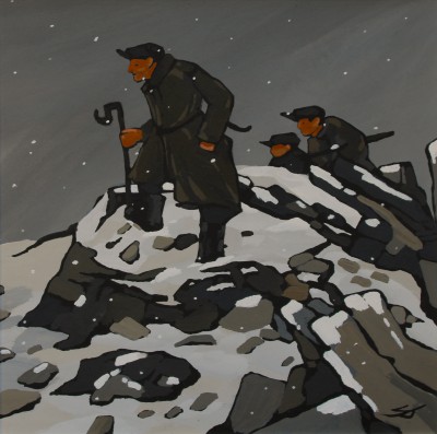 British Artist STEPHEN JOHN OWEN - Looking for Lost Sheep ('Chwilio am y defaid ar goll')