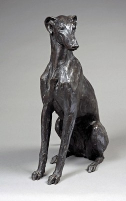 Sitting Greyhound-Lurcher (Life Size) - Edition 3/9