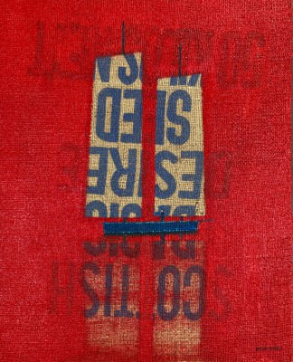 Scottish Artist STUART BUCHANAN - Red Sea (Hessian Sails)
