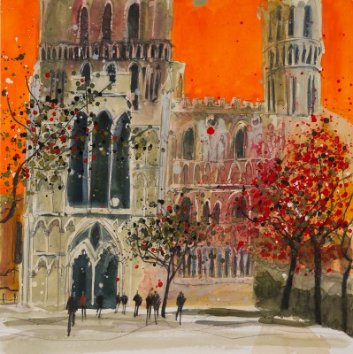 British Artist SUSAN BROWN - Main Entrance, Ely Cathedral