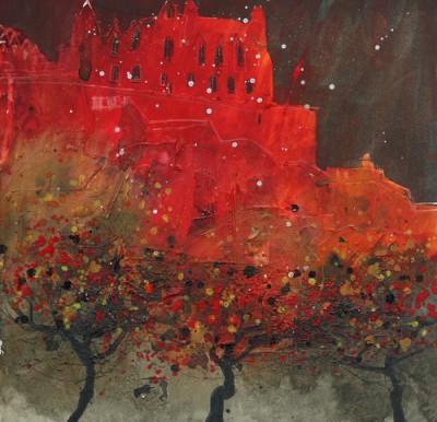 British Print Artist Susan Brown - Castle Rock, Edinburgh