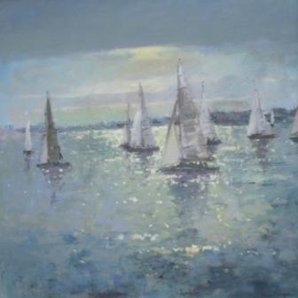 TINA MORGAN -  getting ready to race on the french coast 