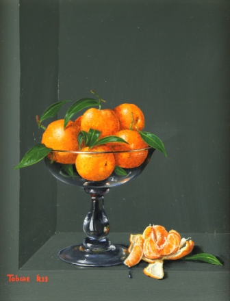 Clementines in Glass Dish