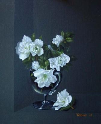 Azalea  in a Custard Glass