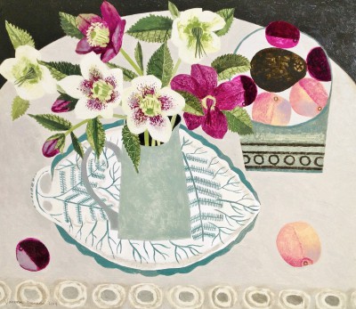 British Artist VANESSA BOWMAN - Hellebores and Peaches