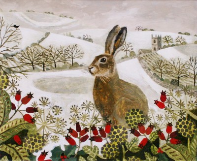 VANESSA BOWMAN - seated hare in the snow