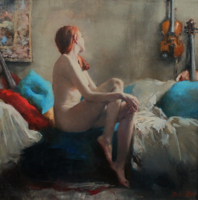 Seated Nude with Stringed Instruments and Tapestry